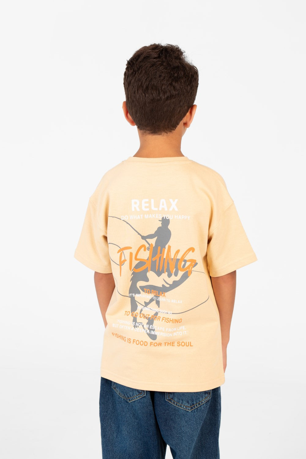 Boy's Round Printed Oversized Half Sleeve T-Shirt