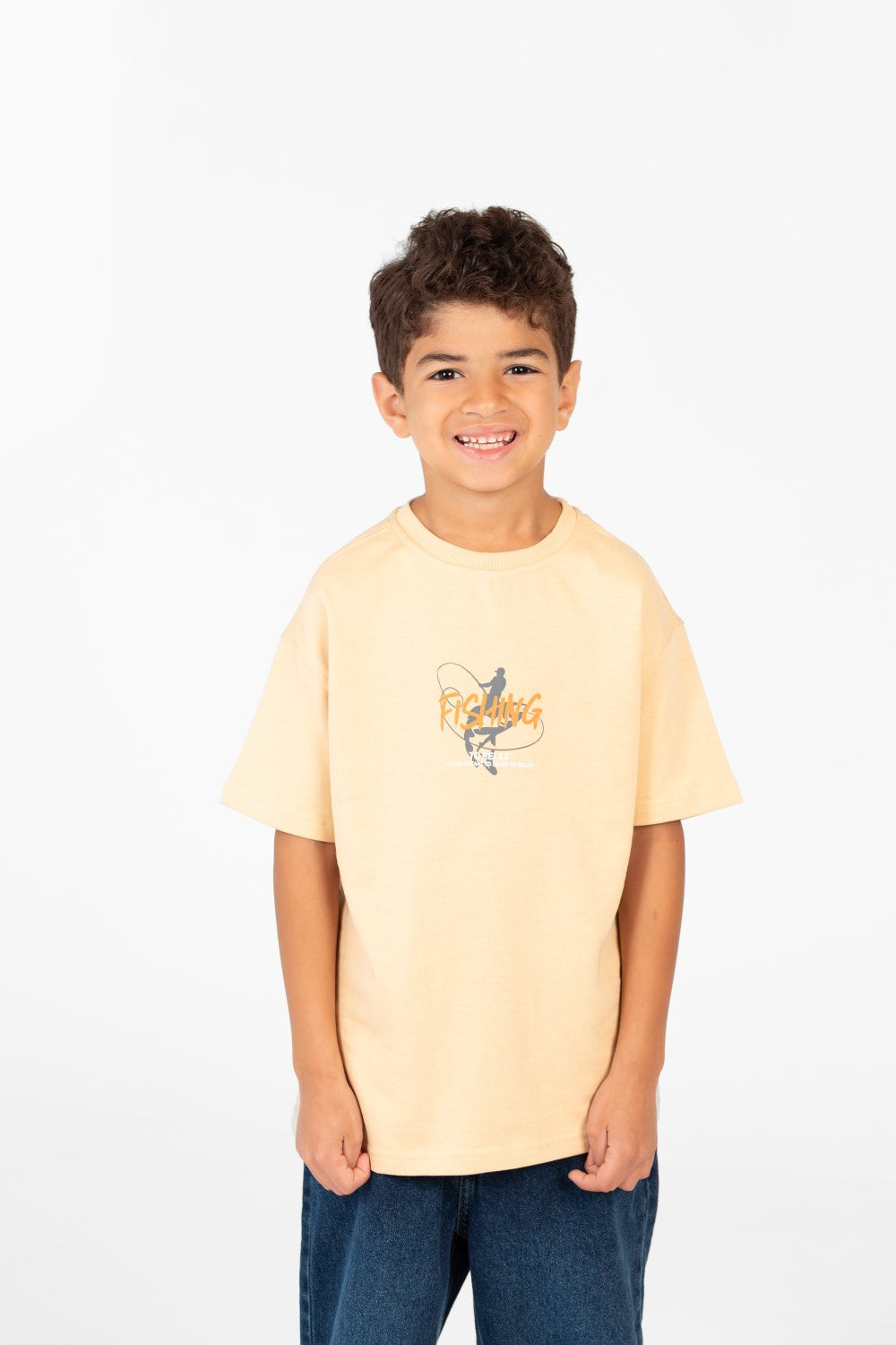 Boy's Round Printed Oversized Half Sleeve T-Shirt