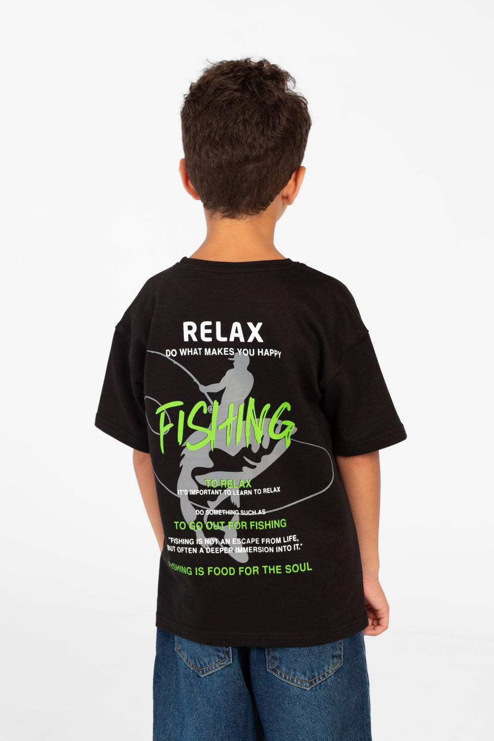 Boy's Round Printed Oversized Half Sleeve T-Shirt