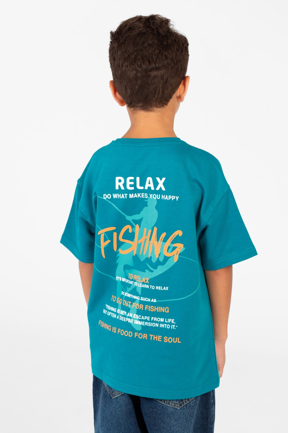 Boy's Round Printed Oversized Half Sleeve T-Shirt