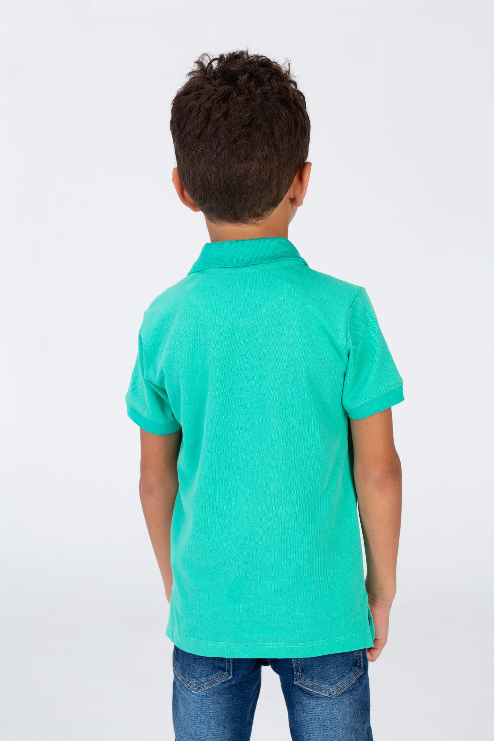 تي شيرت بولو سادة للأولاد بأكمام قصيرة وشعار طماطم على الجهة الأمامية