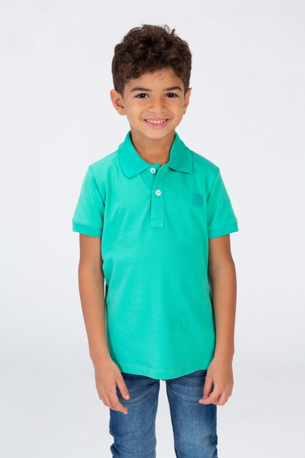 تي شيرت بولو سادة للأولاد بأكمام قصيرة وشعار طماطم على الجهة الأمامية