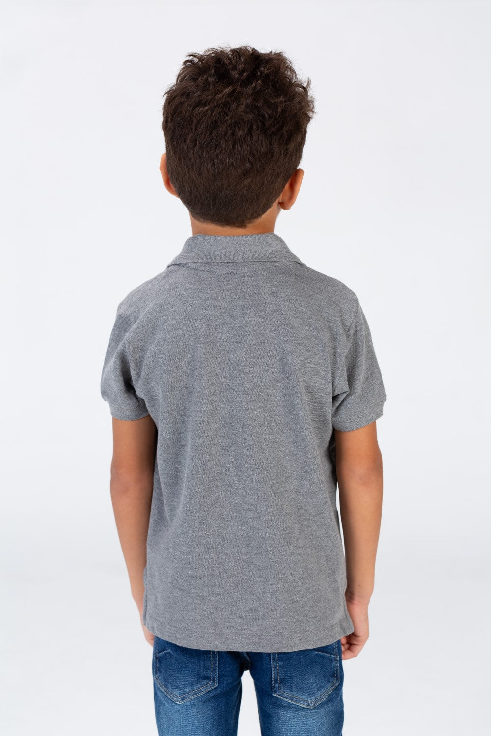 تي شيرت بولو سادة للأولاد بأكمام قصيرة وشعار طماطم على الجهة الأمامية