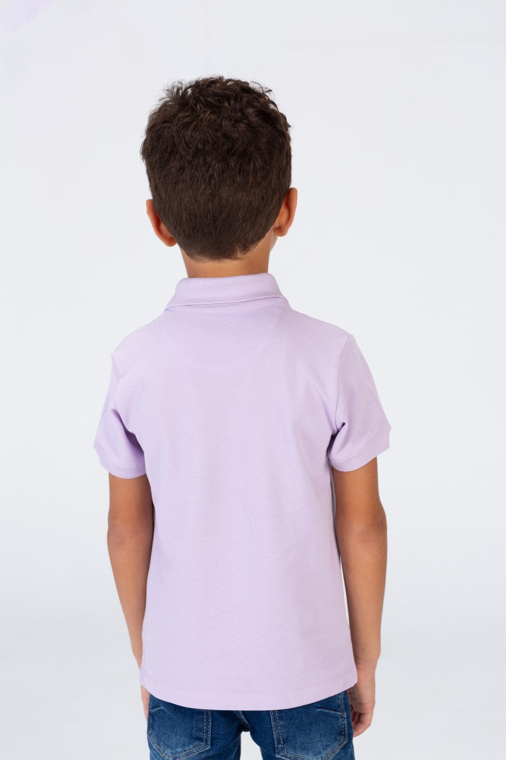 تي شيرت بولو سادة للأولاد بأكمام قصيرة وشعار طماطم على الجهة الأمامية