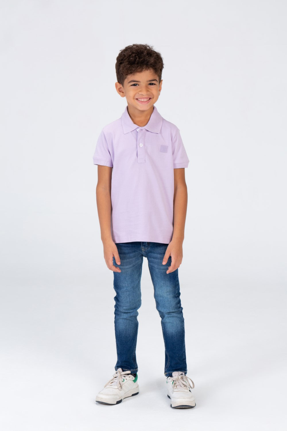 تي شيرت بولو سادة للأولاد بأكمام قصيرة وشعار طماطم على الجهة الأمامية