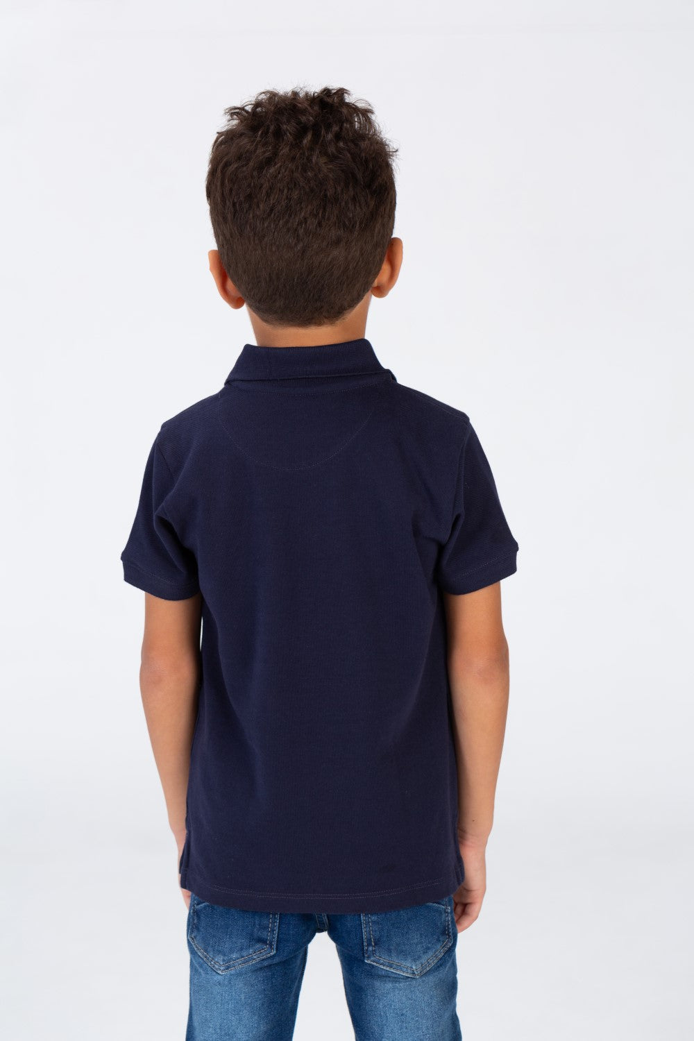 تي شيرت بولو سادة للأولاد بأكمام قصيرة وشعار طماطم على الجهة الأمامية