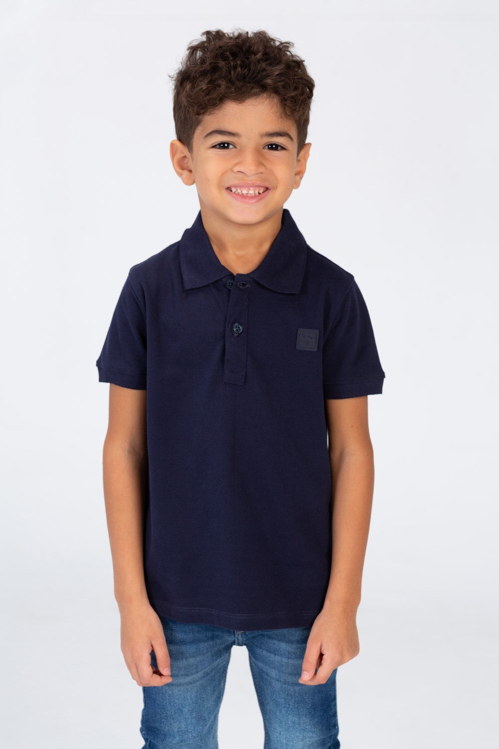 تي شيرت بولو سادة للأولاد بأكمام قصيرة وشعار طماطم على الجهة الأمامية