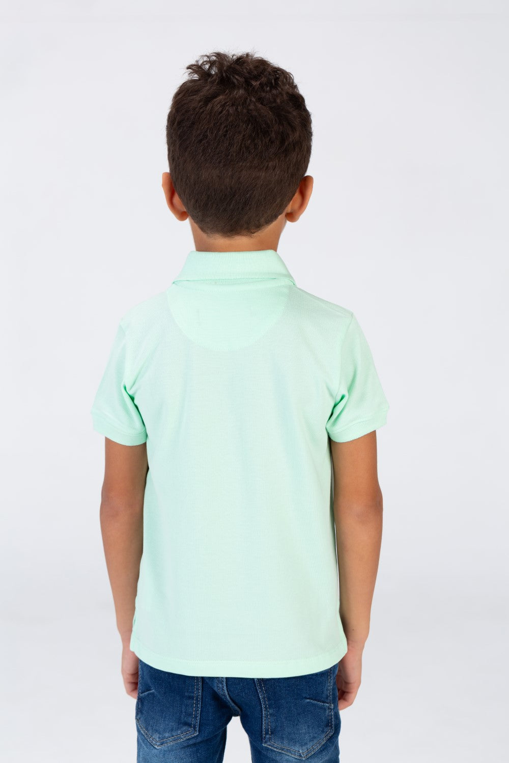 تي شيرت بولو سادة للأولاد بأكمام قصيرة وشعار طماطم على الجهة الأمامية