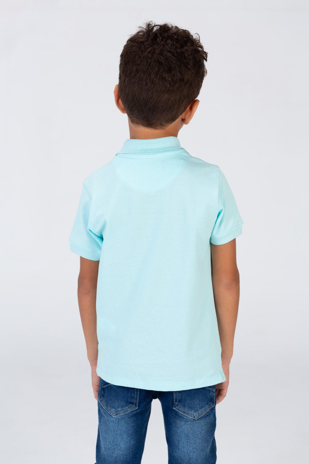 تي شيرت بولو سادة للأولاد بأكمام قصيرة وشعار طماطم على الجهة الأمامية