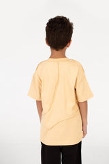 تي شيرت عصري كبير الحجم للأولاد برقبة دائرية