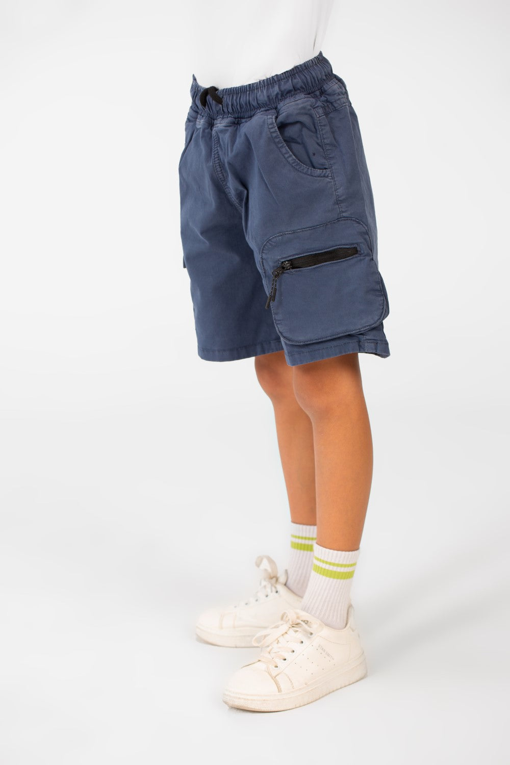 شورت طماطم غاباردين للأولاد بحزام خصر مطاطي مع جيوب عصرية