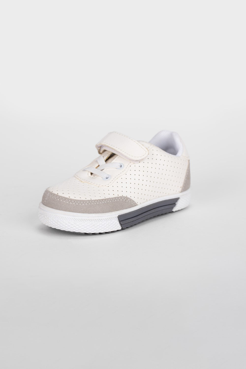 Boy's Flat Sole Faux Leather Chamois Multi Color Sneaker Shoes