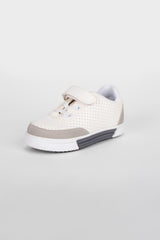 Boy's Flat Sole Faux Leather Chamois Multi Color Sneaker Shoes