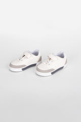 Boy's Flat Sole Faux Leather Chamois Multi Color Sneaker Shoes