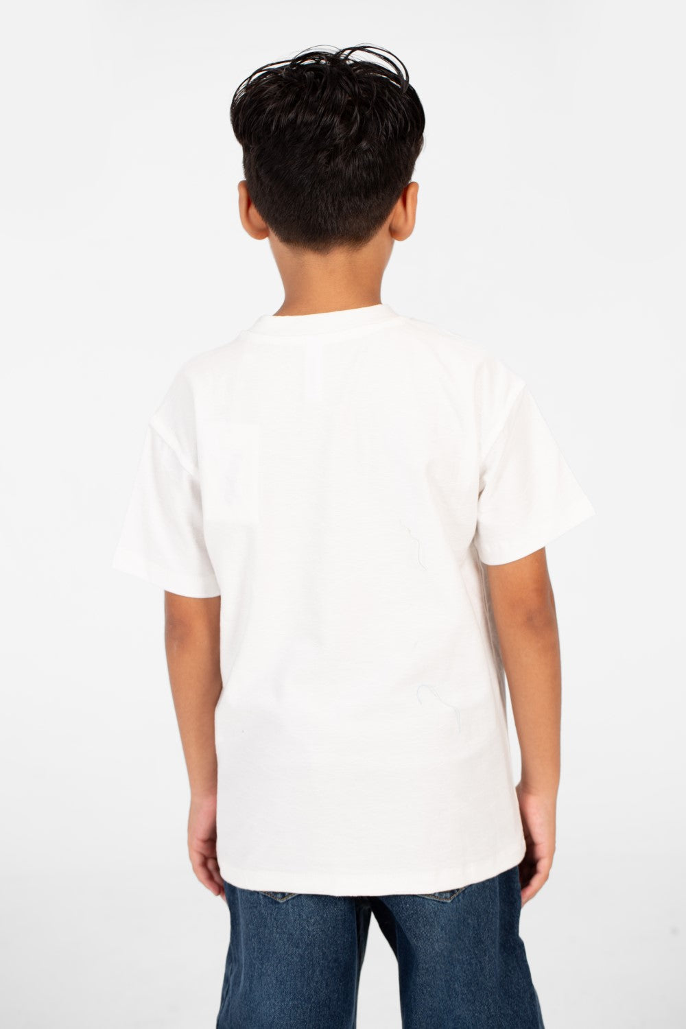 تي شيرت للأولاد بأكمام قصيرة ورقبة دائرية بألوان أساسية يومية