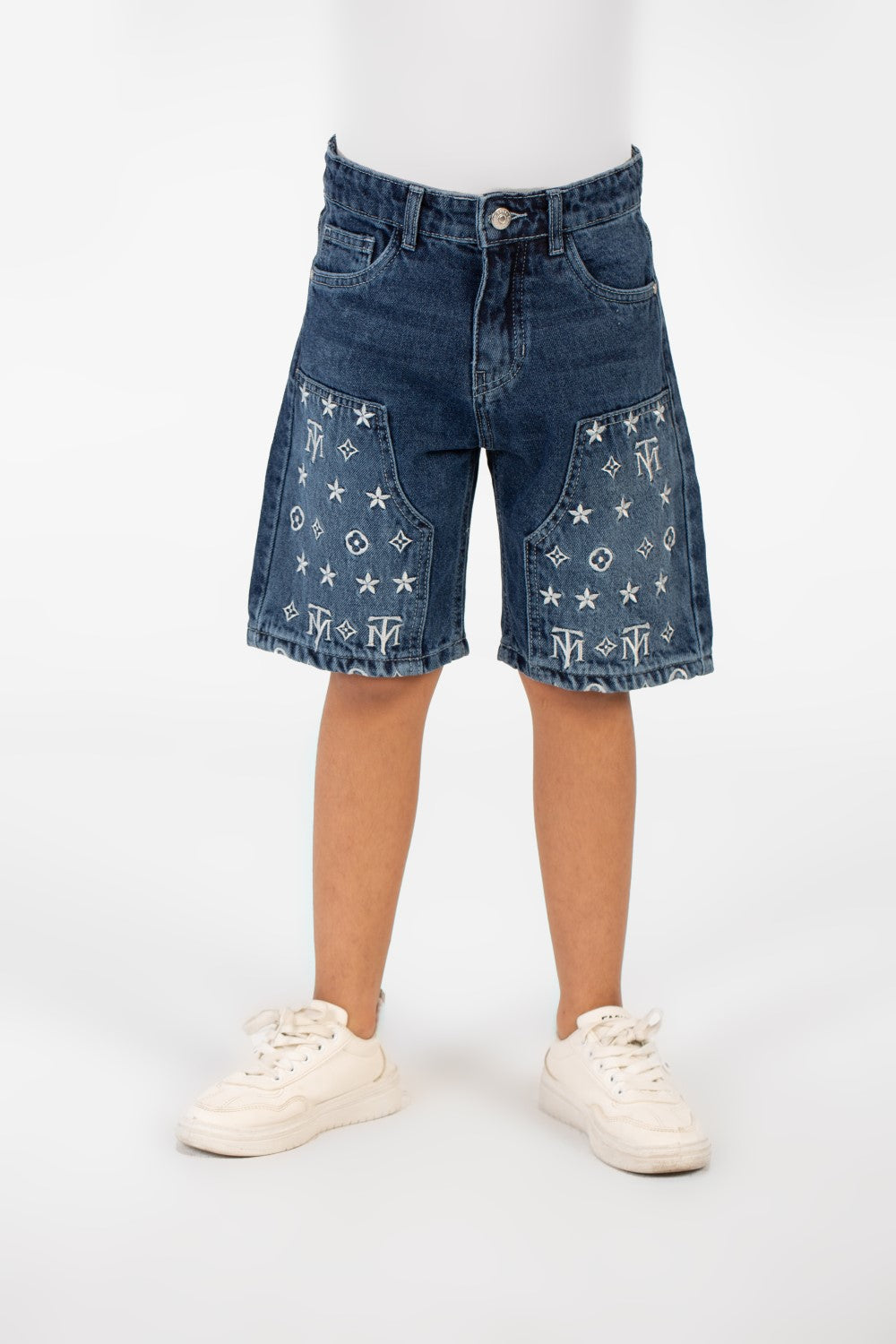 شورت جينز صيفي للأولاد بطبعة عصرية وجيوب