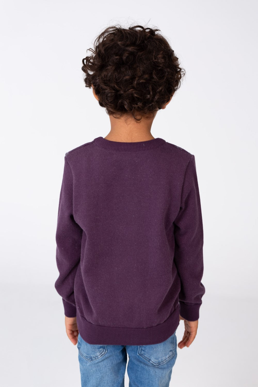 بلوفر جاكار للأولاد برقبة دائرية وأكمام طويلة