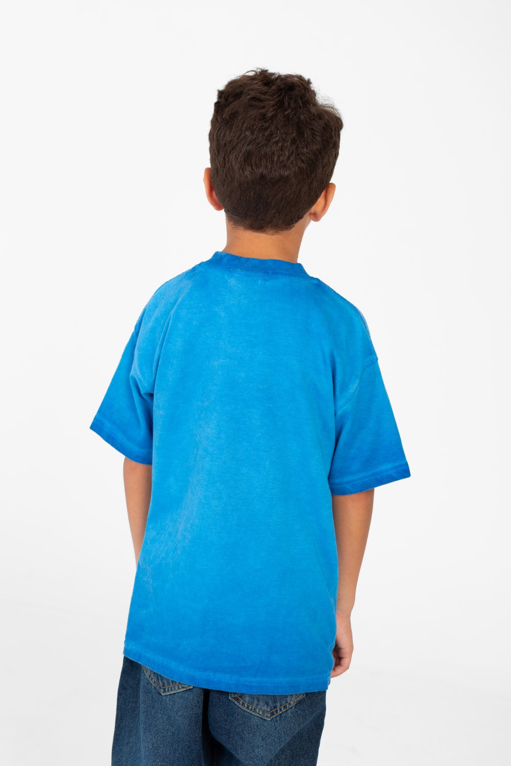 تي شيرت صيفي أساسي كبير الحجم للأولاد بأكمام نصفية