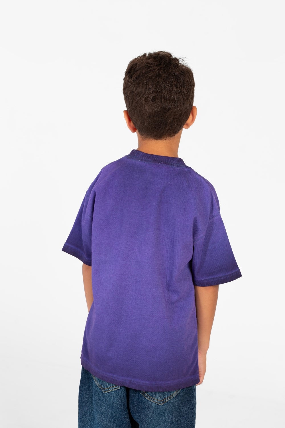 تي شيرت صيفي أساسي كبير الحجم للأولاد بأكمام نصفية