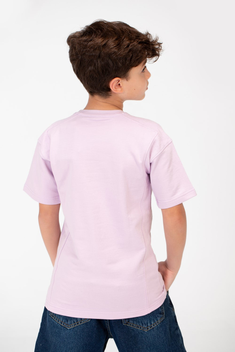 تي شيرت كبير الحجم للأولاد برقبة دائرية