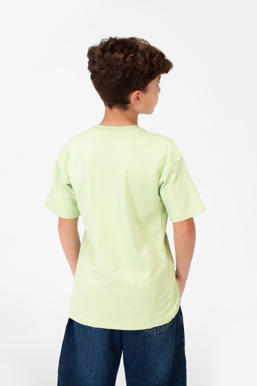 تي شيرت كبير الحجم للأولاد برقبة دائرية