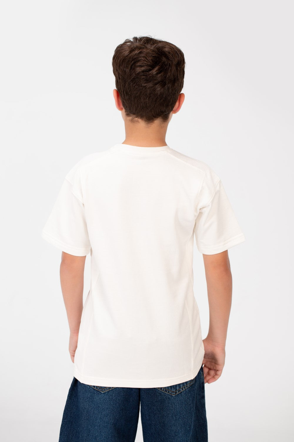 تي شيرت كبير الحجم للأولاد برقبة دائرية