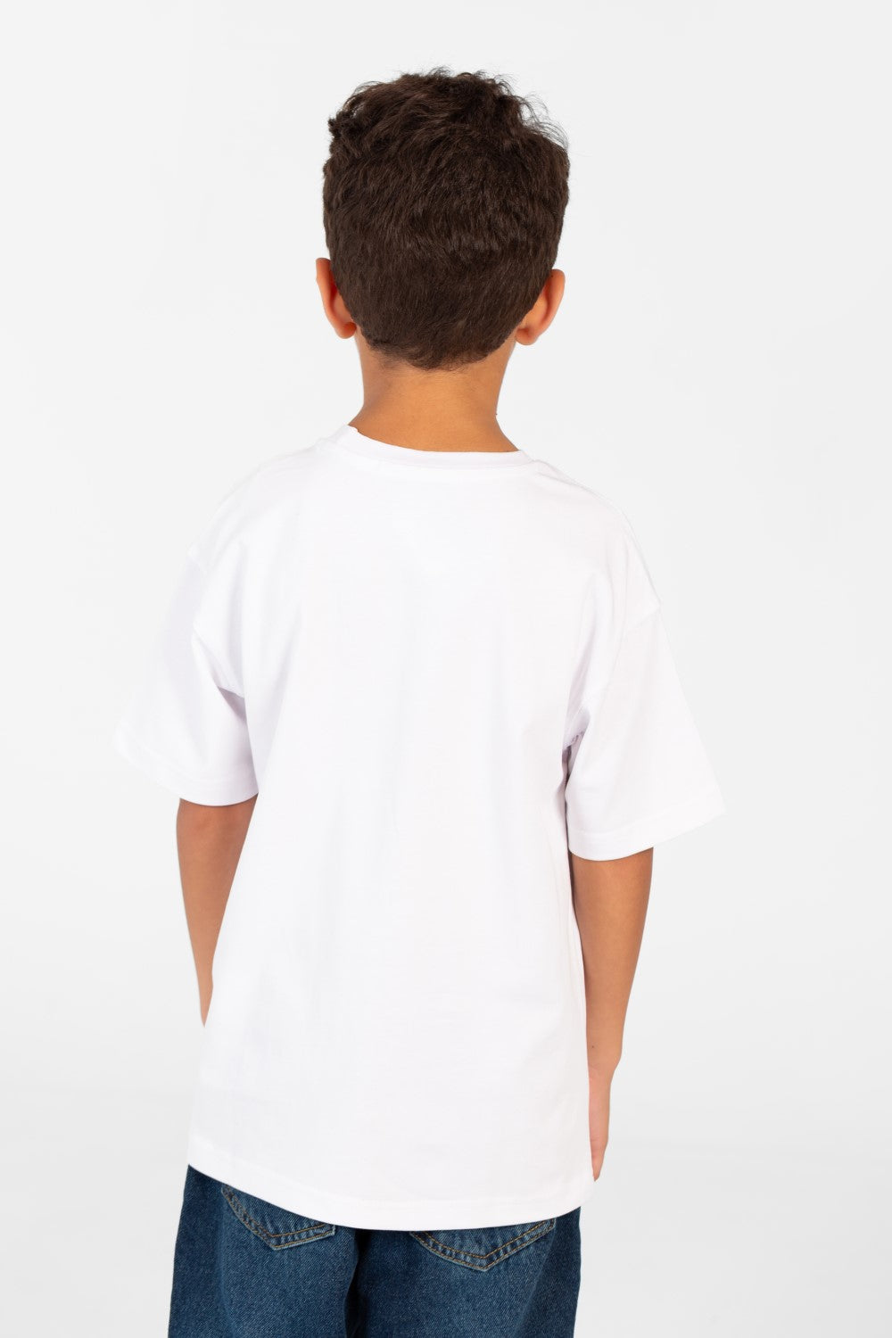 تي شيرت أساسي كبير الحجم للأولاد بأكمام نصفية