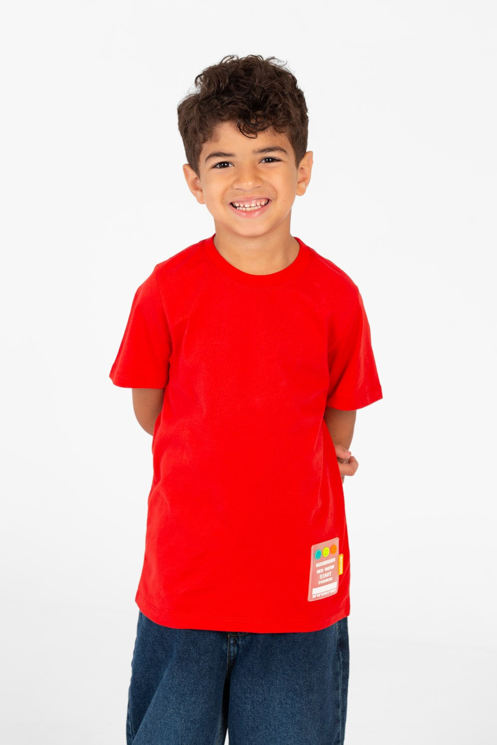 تي شيرت أساسي للأولاد برقبة دائرية