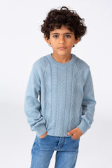 بلوفر للأولاد برقبة دائرية وأكمام طويلة مصنوع من مادة قابلة للتنفس