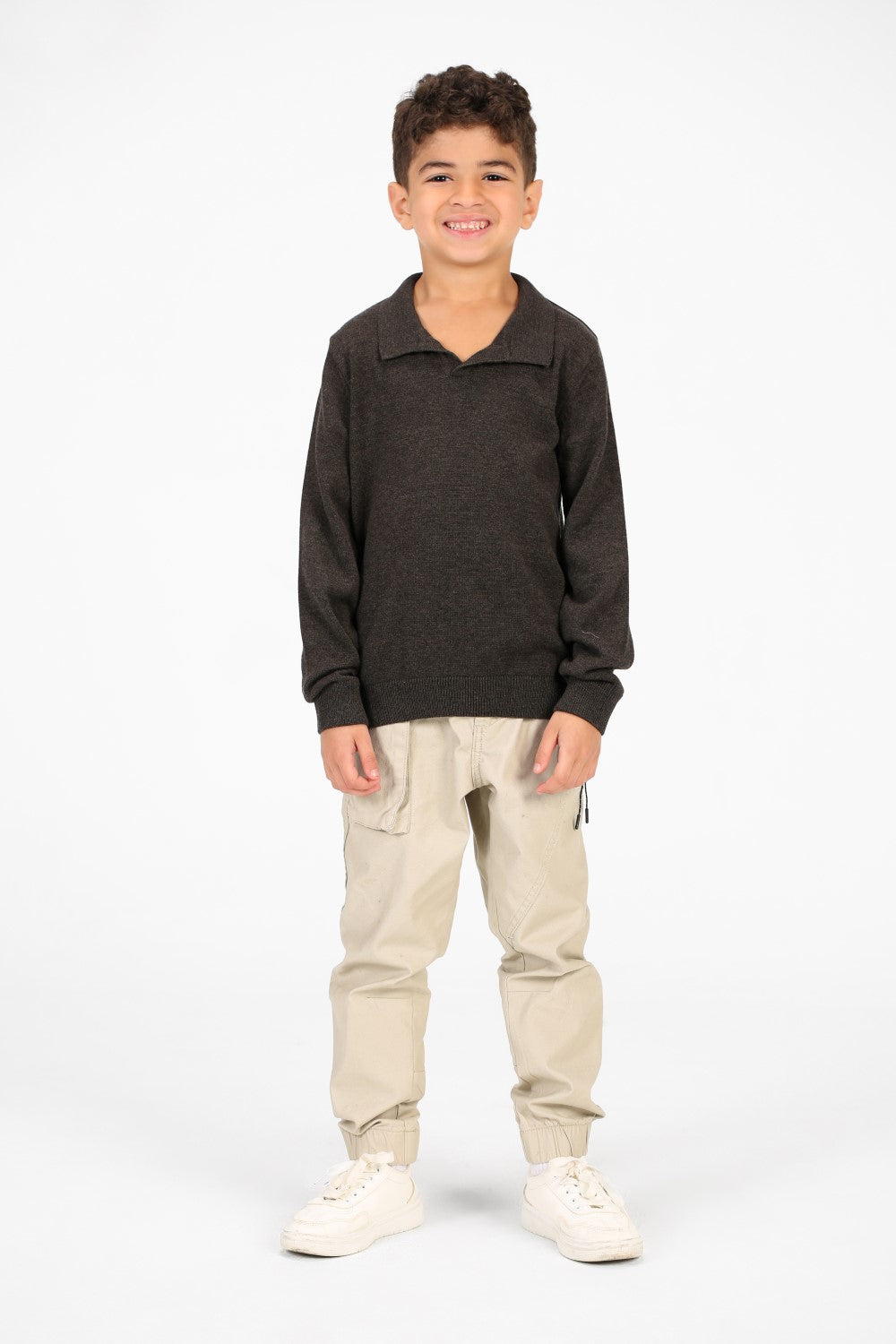 سترة بولو قطنية بأكمام طويلة للأولاد