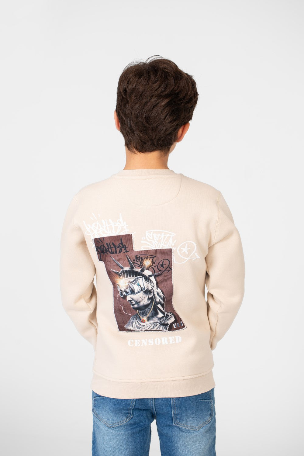 سويت شيرت مطبوع برقبة دائرية للأولاد