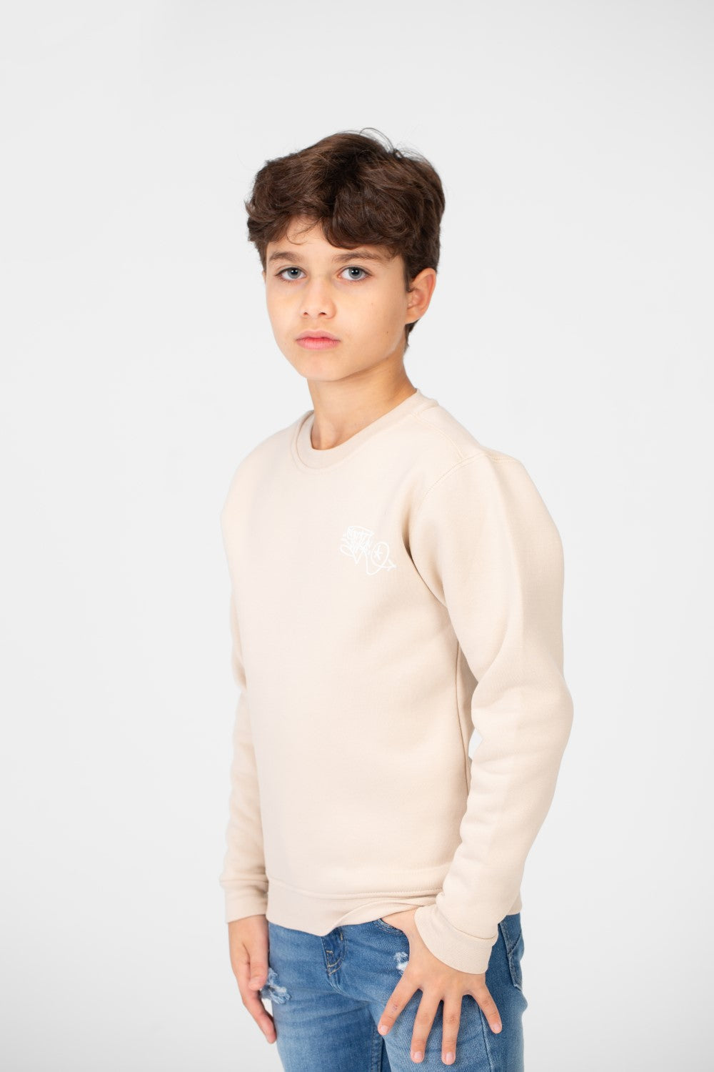 سويت شيرت مطبوع برقبة دائرية للأولاد