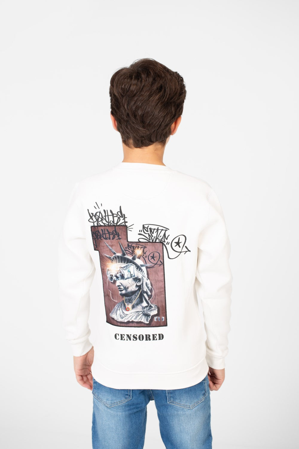 سويت شيرت مطبوع برقبة دائرية للأولاد