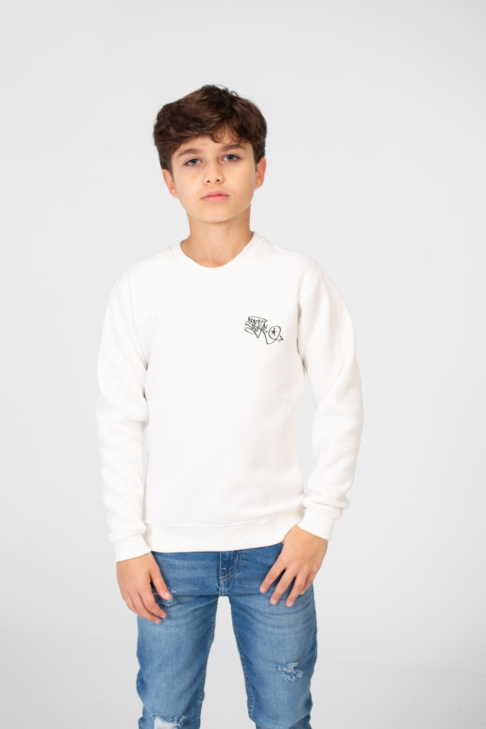 سويت شيرت مطبوع برقبة دائرية للأولاد