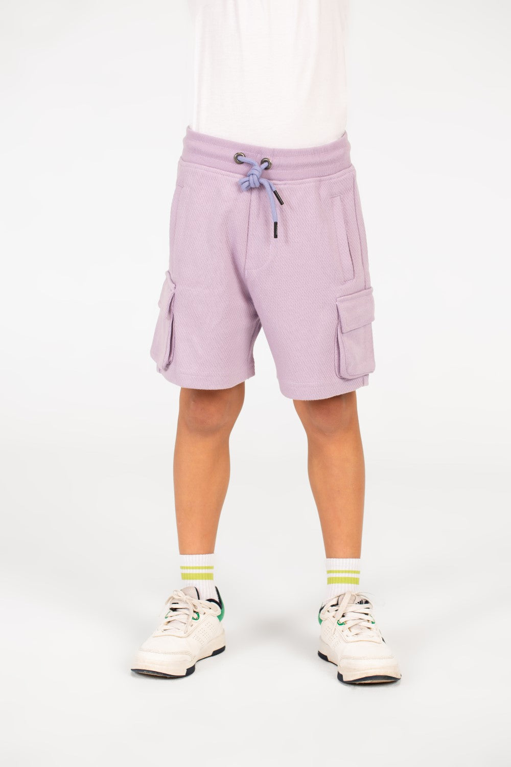 شورت ميلتون للأولاد بحزام خصر مطاطي وجيب خلفي