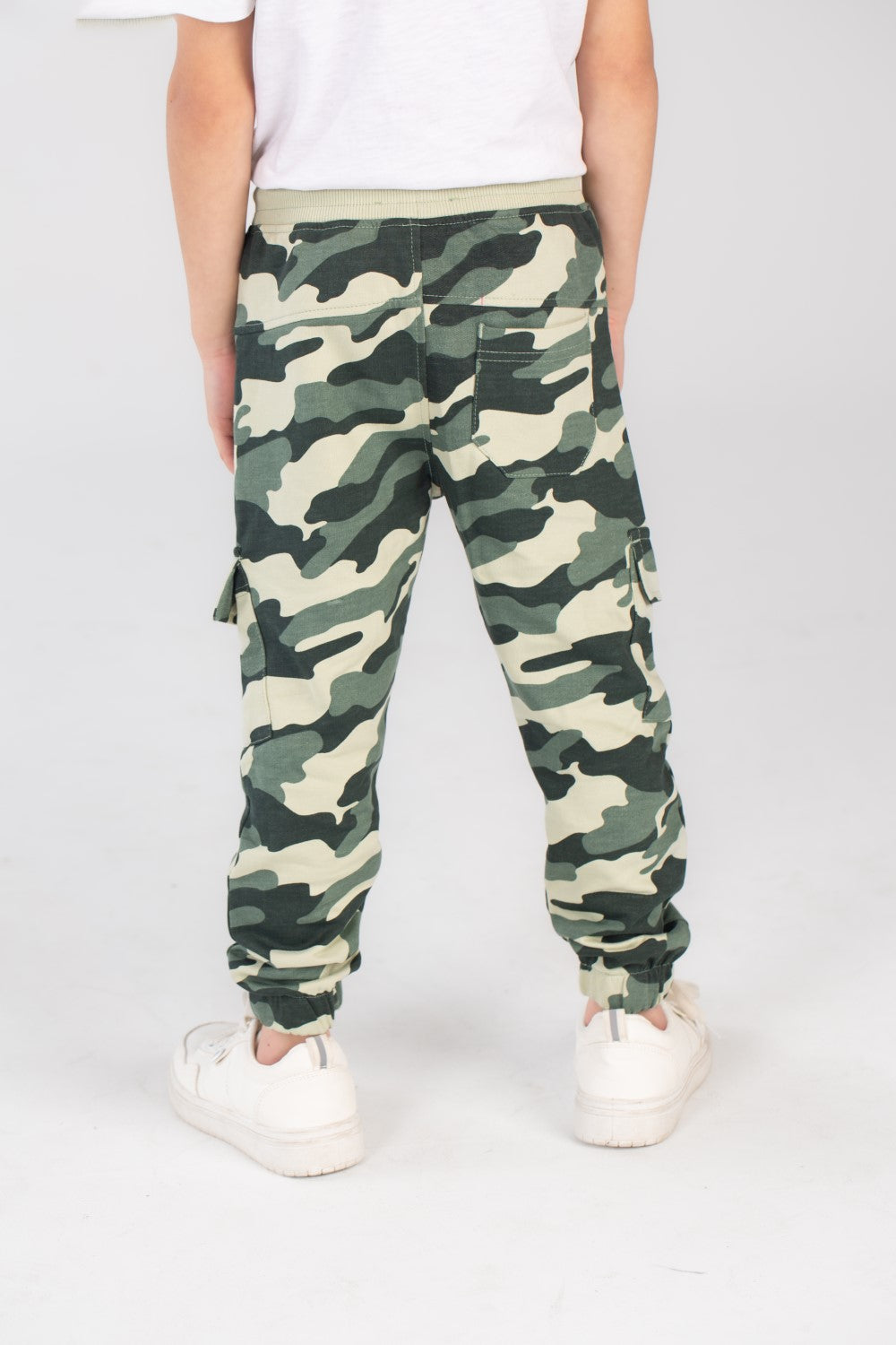 Boy's Slim Fit Army Baggy Sports Soft Melton Camouflage Sweatpants