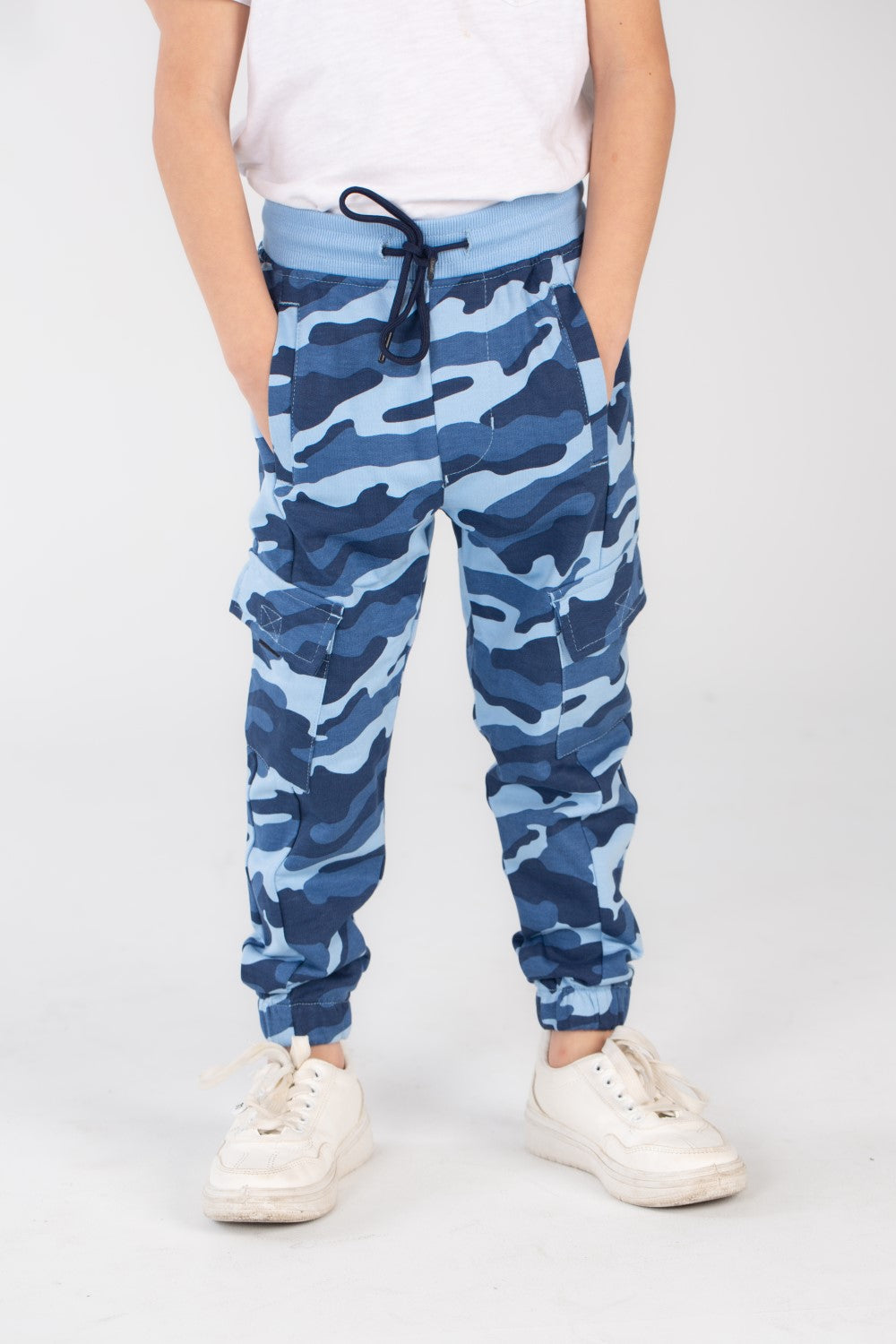 Boy's Slim Fit Army Baggy Sports Soft Melton Camouflage Sweatpants