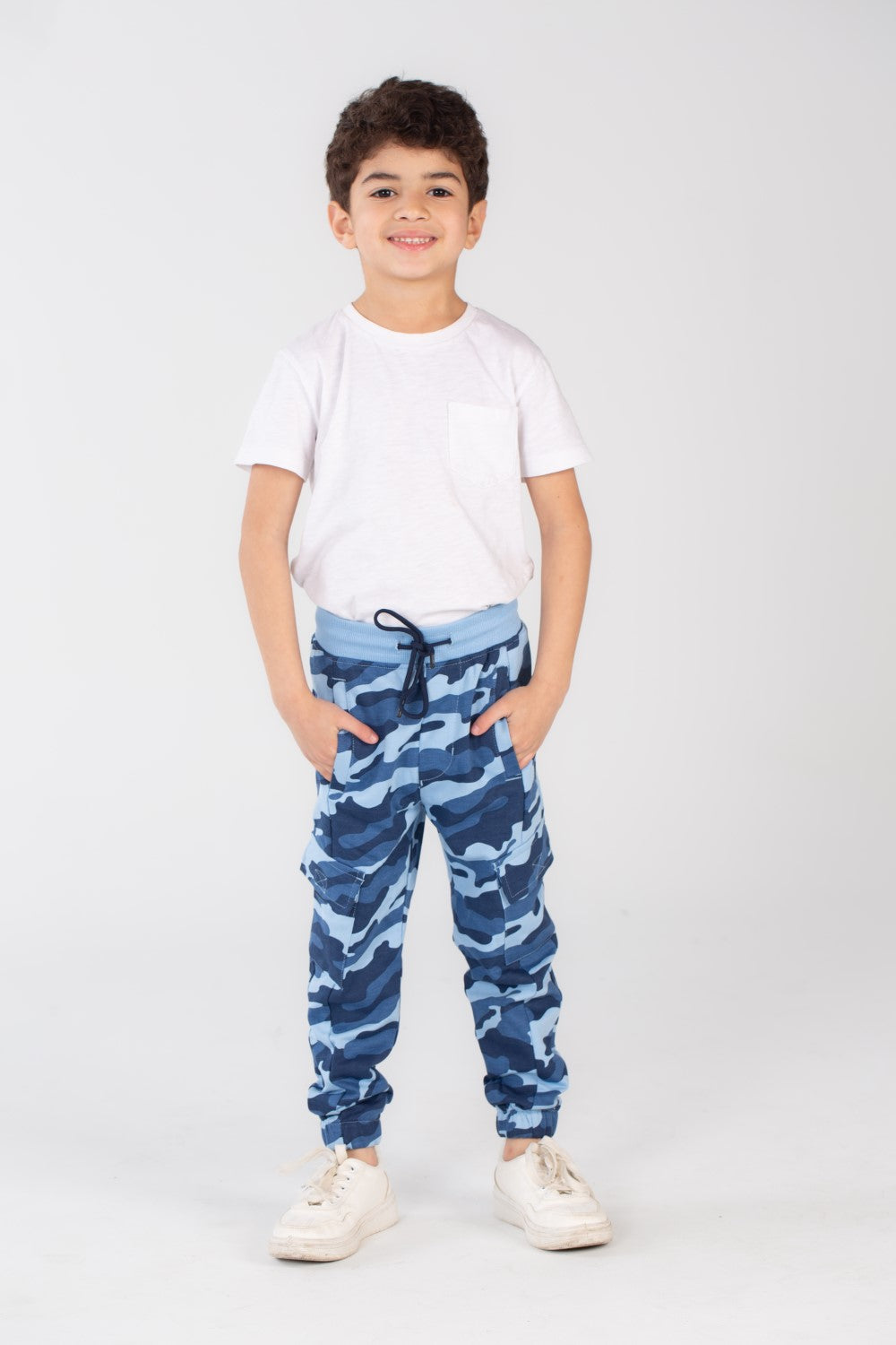 Boy's Slim Fit Army Baggy Sports Soft Melton Camouflage Sweatpants