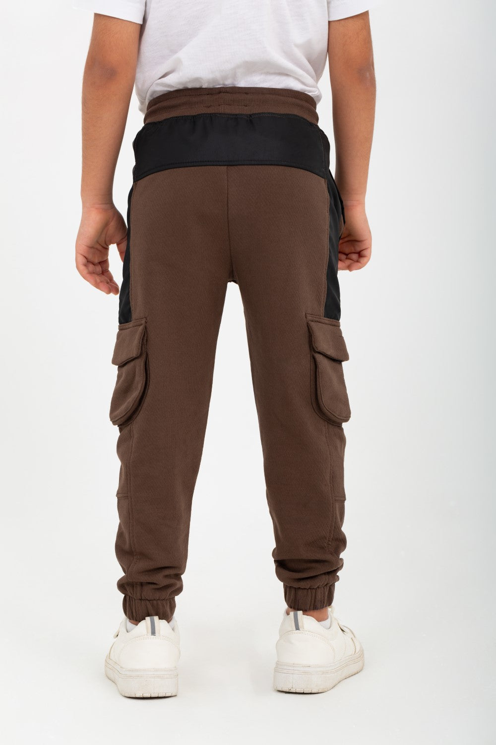 Boy's Elastic Waist Comfortable Leather Sweatpants