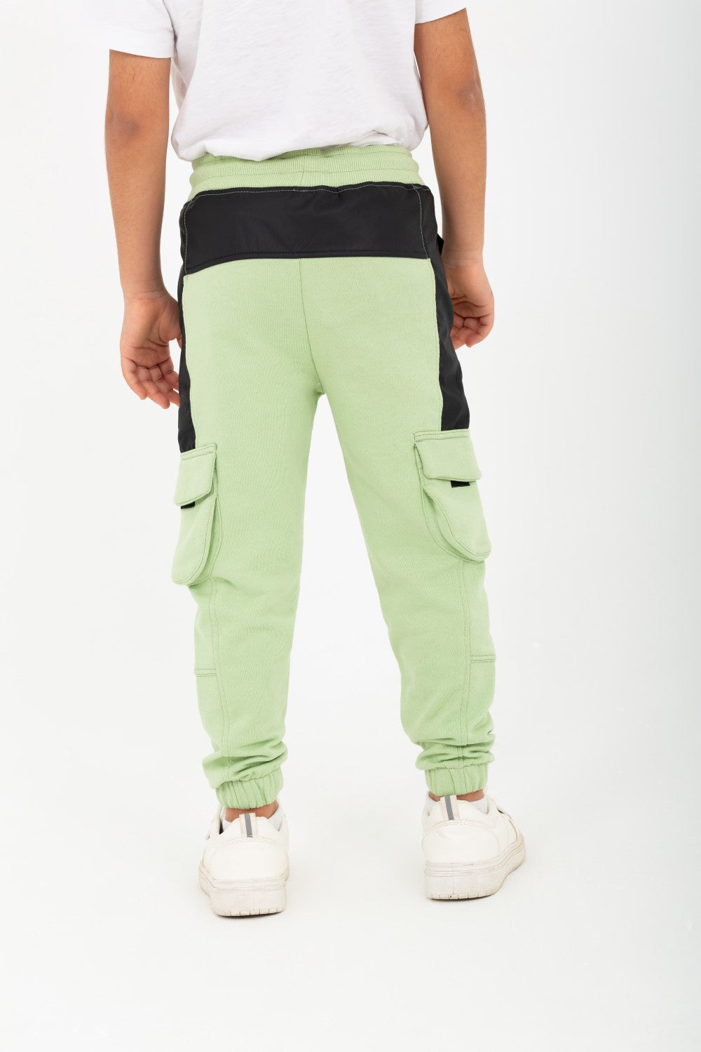 Boy's Elastic Waist Comfortable Leather Sweatpants