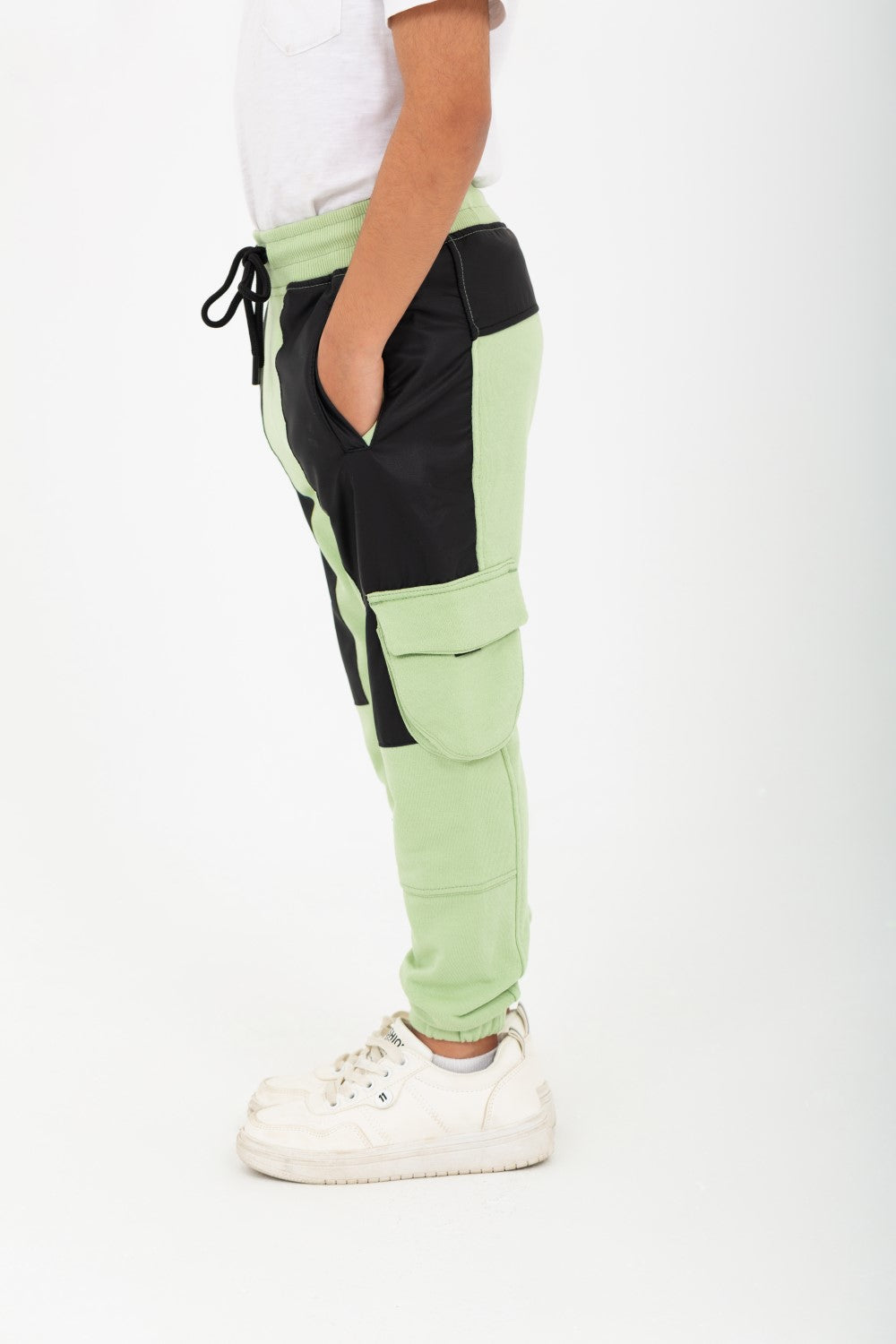 Boy's Elastic Waist Comfortable Leather Sweatpants