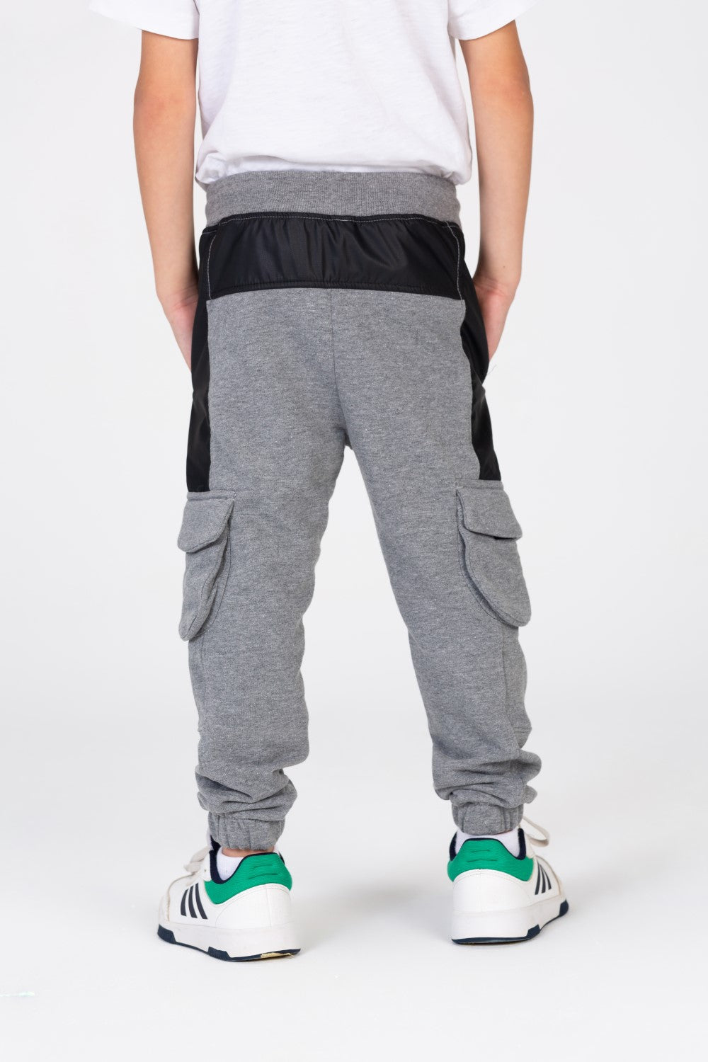 Boy's Elastic Waist Comfortable Leather Sweatpants