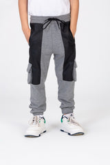 Boy's Elastic Waist Comfortable Leather Sweatpants