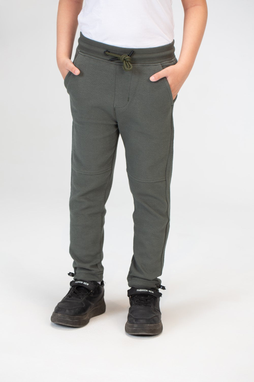 Boys Basic Plain Sweatpants With An Elastic Band In The Middle And A Back Pocket