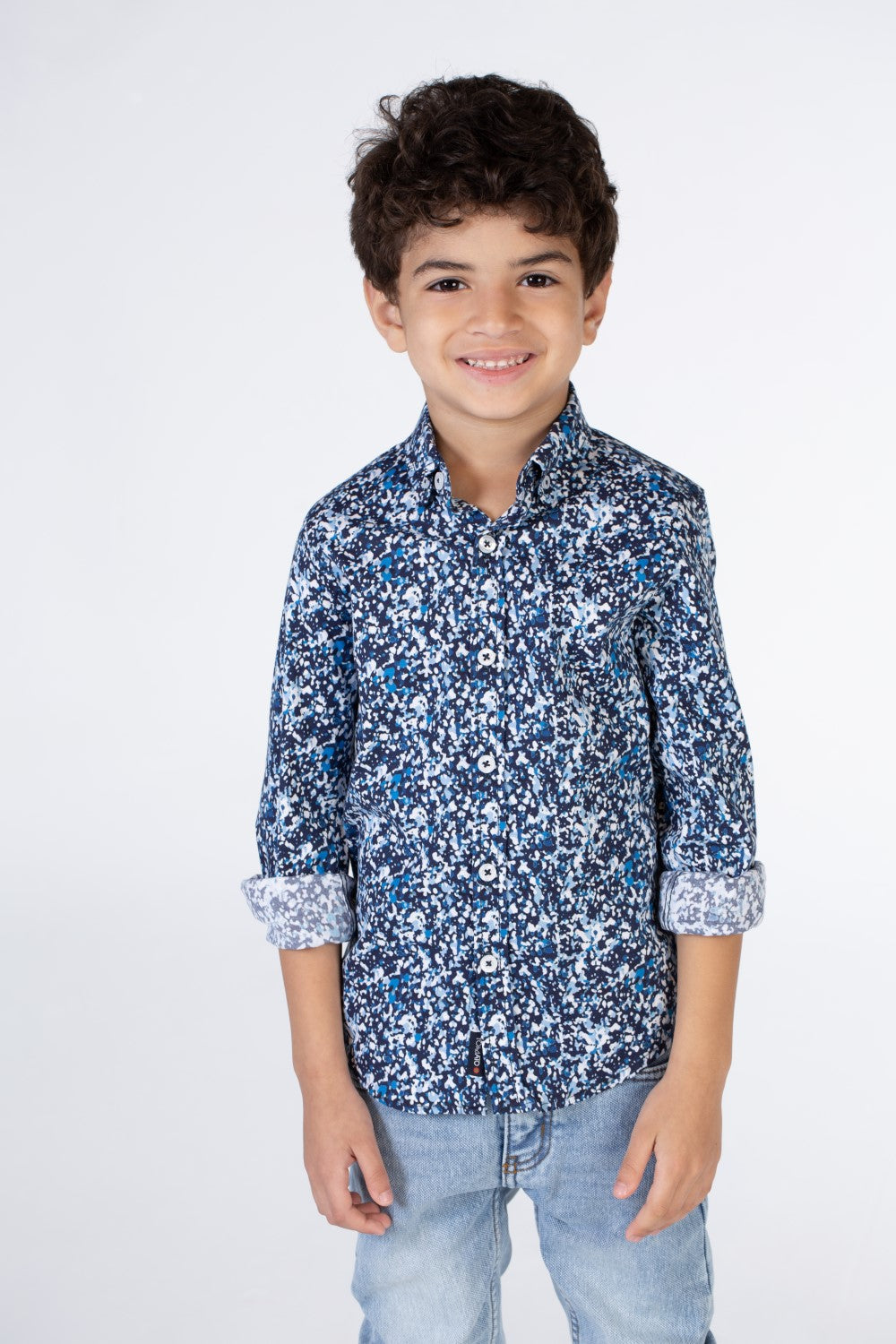 Boys Regular Fit Jakar Shirt With Long Sleeves And Collar