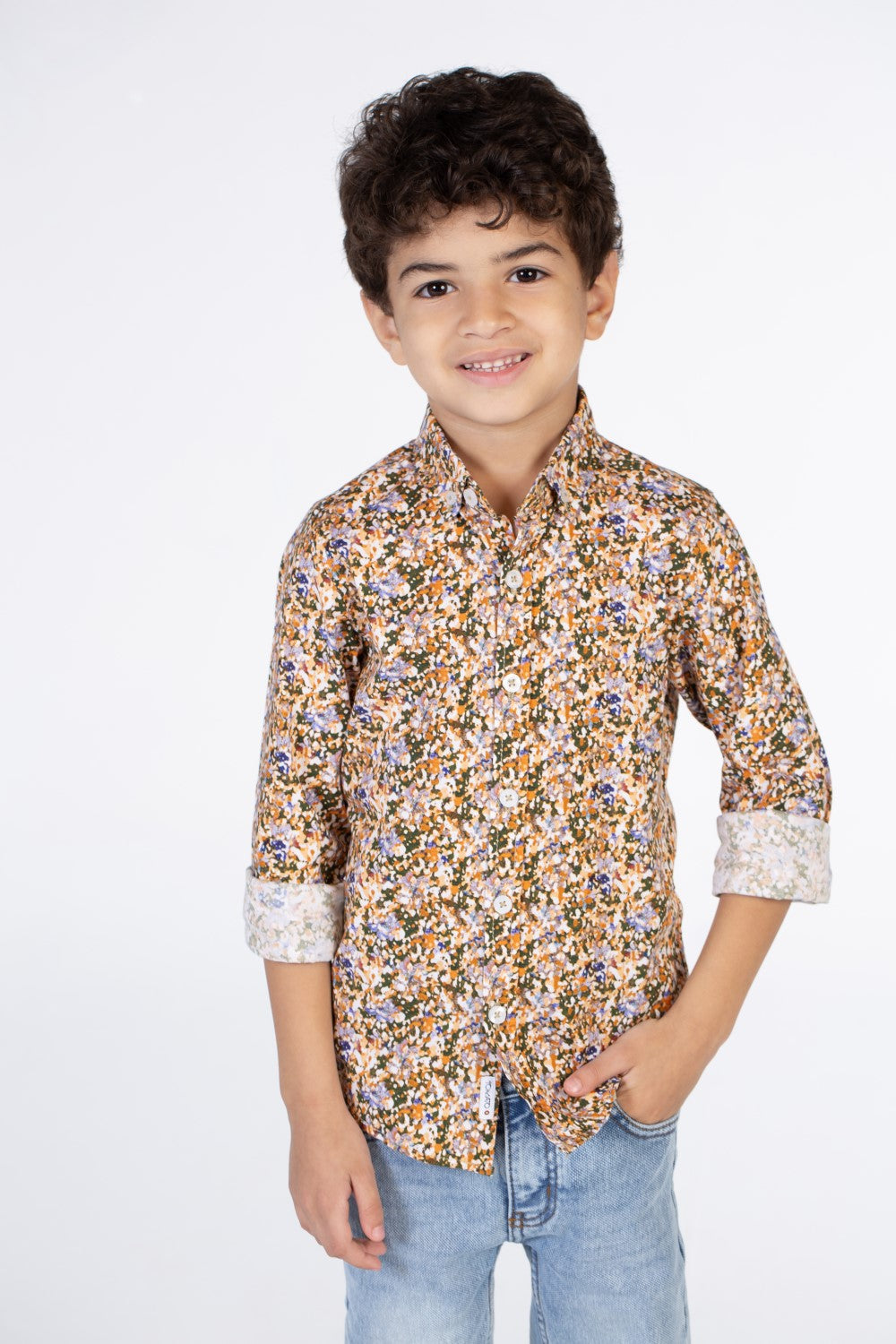 Boys Regular Fit Jakar Shirt With Long Sleeves And Collar