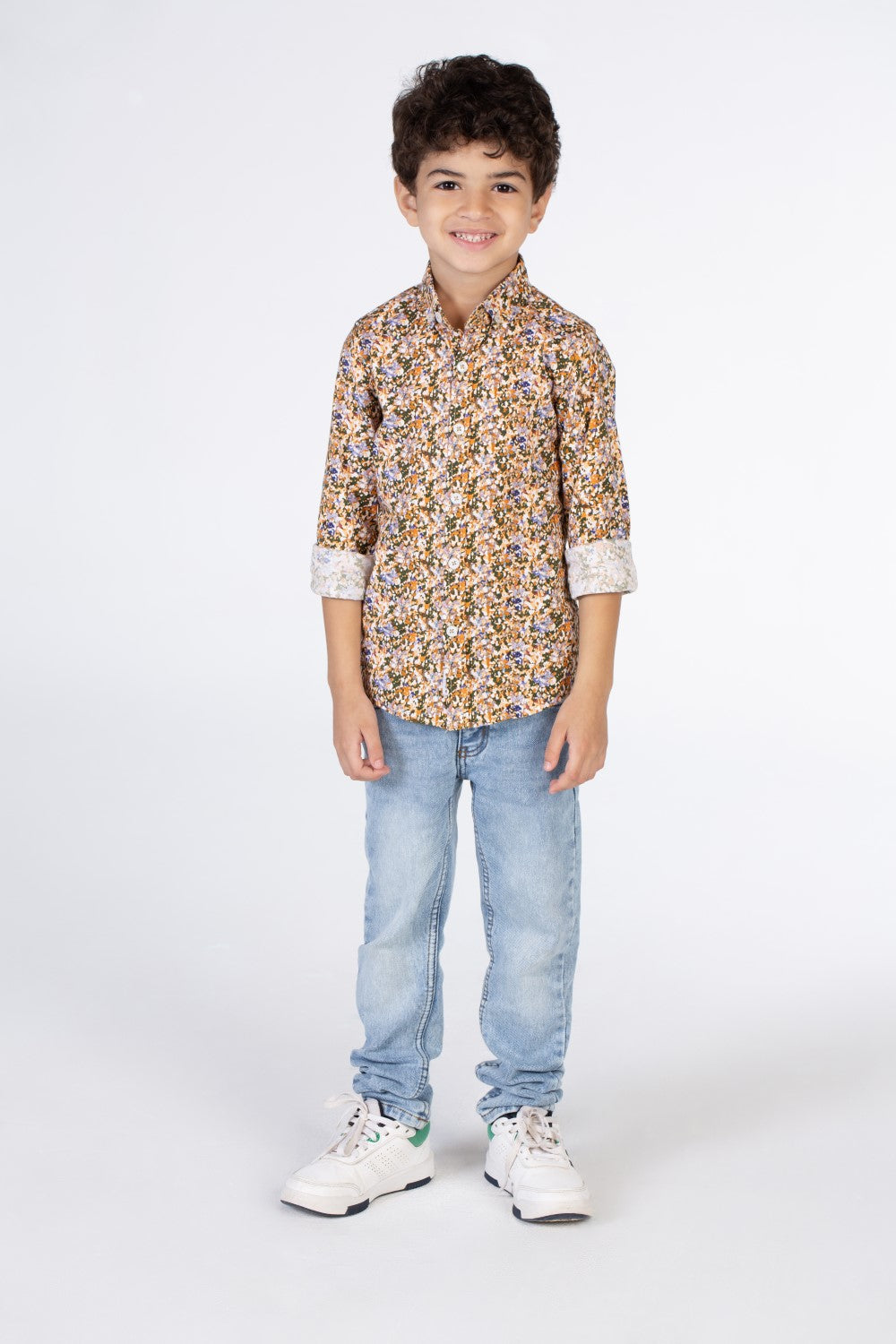 Boys Regular Fit Jakar Shirt With Long Sleeves And Collar