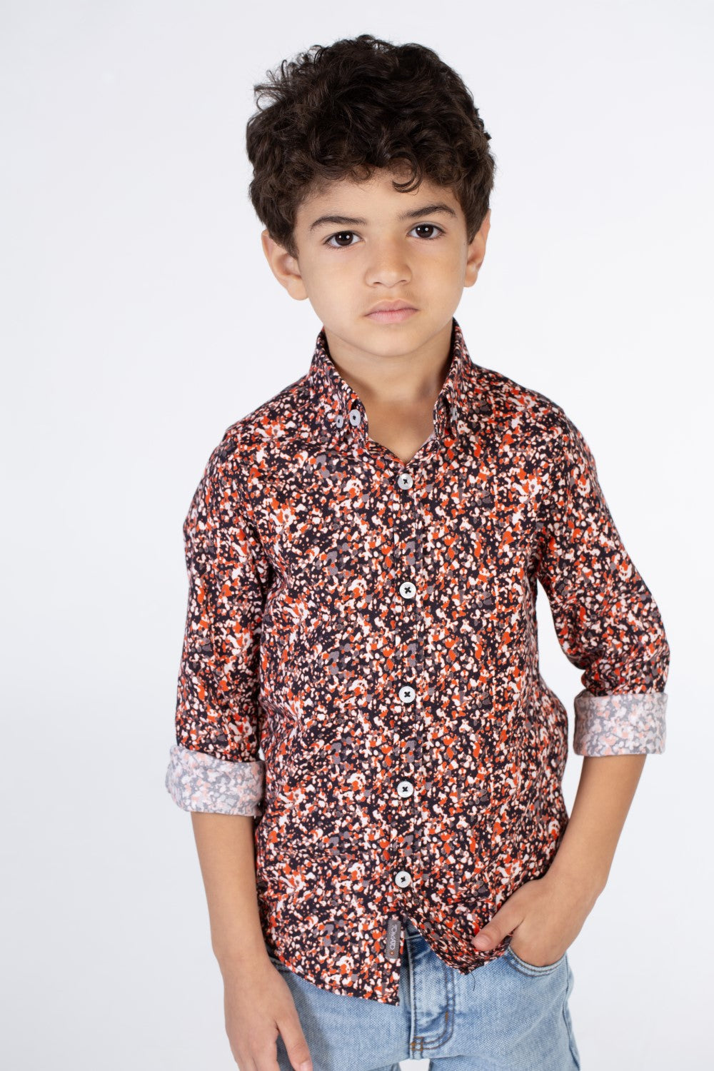 Boys Regular Fit Jakar Shirt With Long Sleeves And Collar