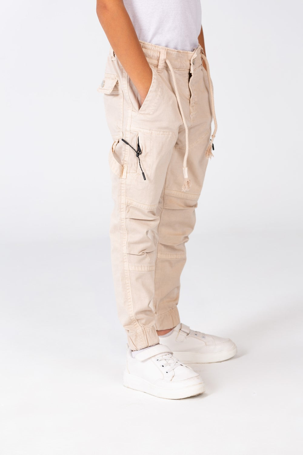 Boy's Gabardine Sherwal Pants With A Modern Cut And Distinctive Pockets