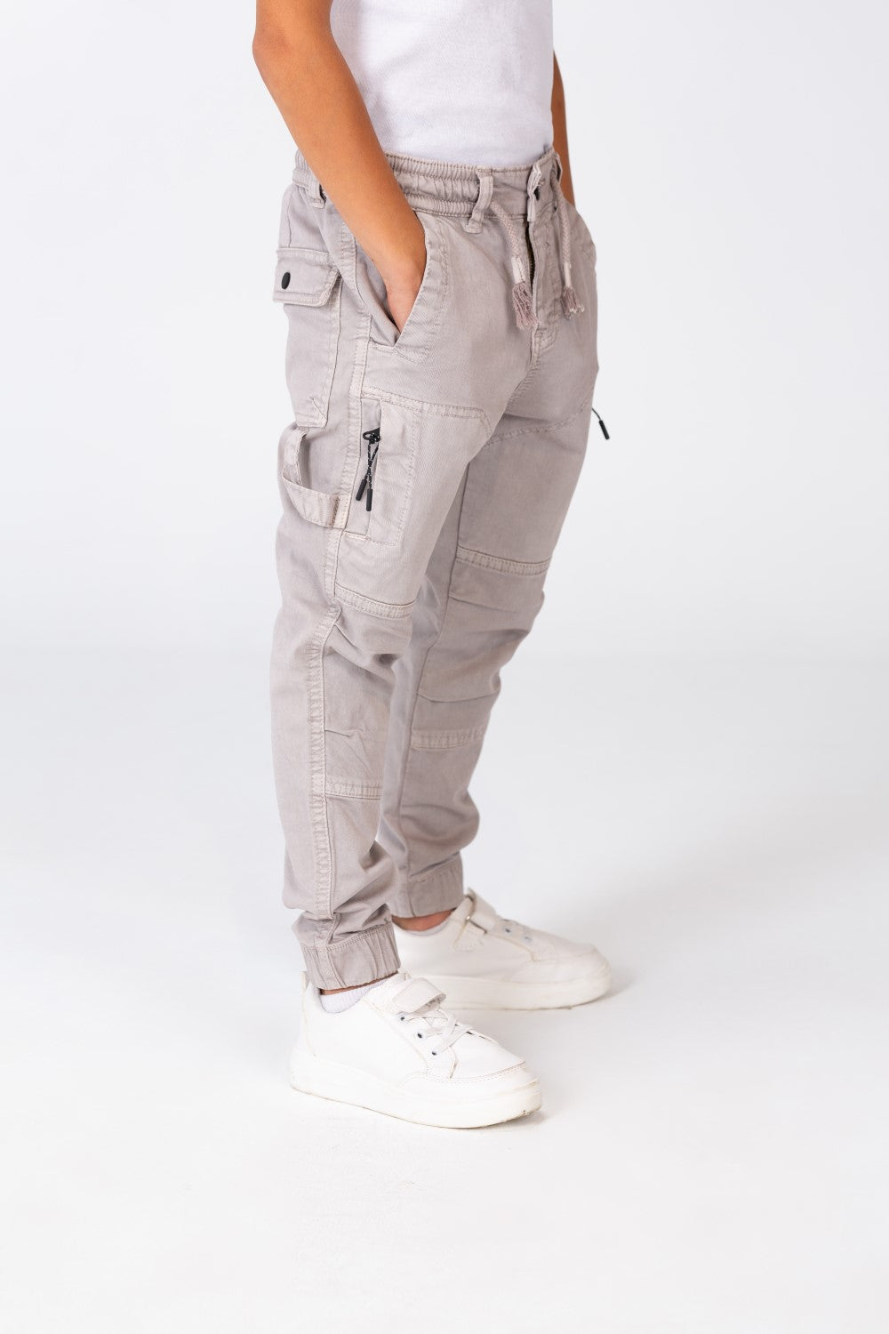 Boy's Gabardine Sherwal Pants With A Modern Cut And Distinctive Pockets